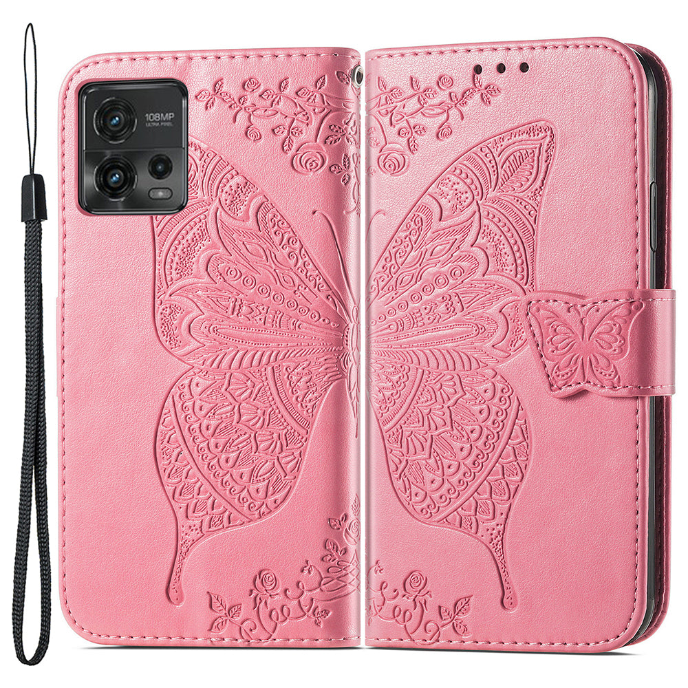 For Motorola Moto G72 4G PU Leather Folio Case Imprinted Butterfly Pattern Stand Wallet Magnetic Phone Cover For Motorola Moto G72 4G PU Leather Folio Case Imprinted Butterfly Pattern Stand Wallet Magnetic Phone Cover